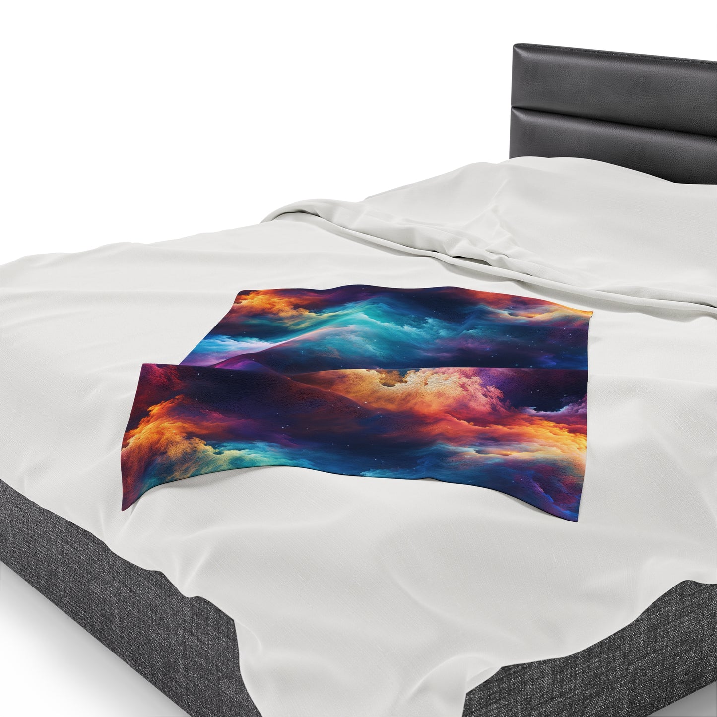 Rainbow Clouds 5 Velveteen Plush Blanket