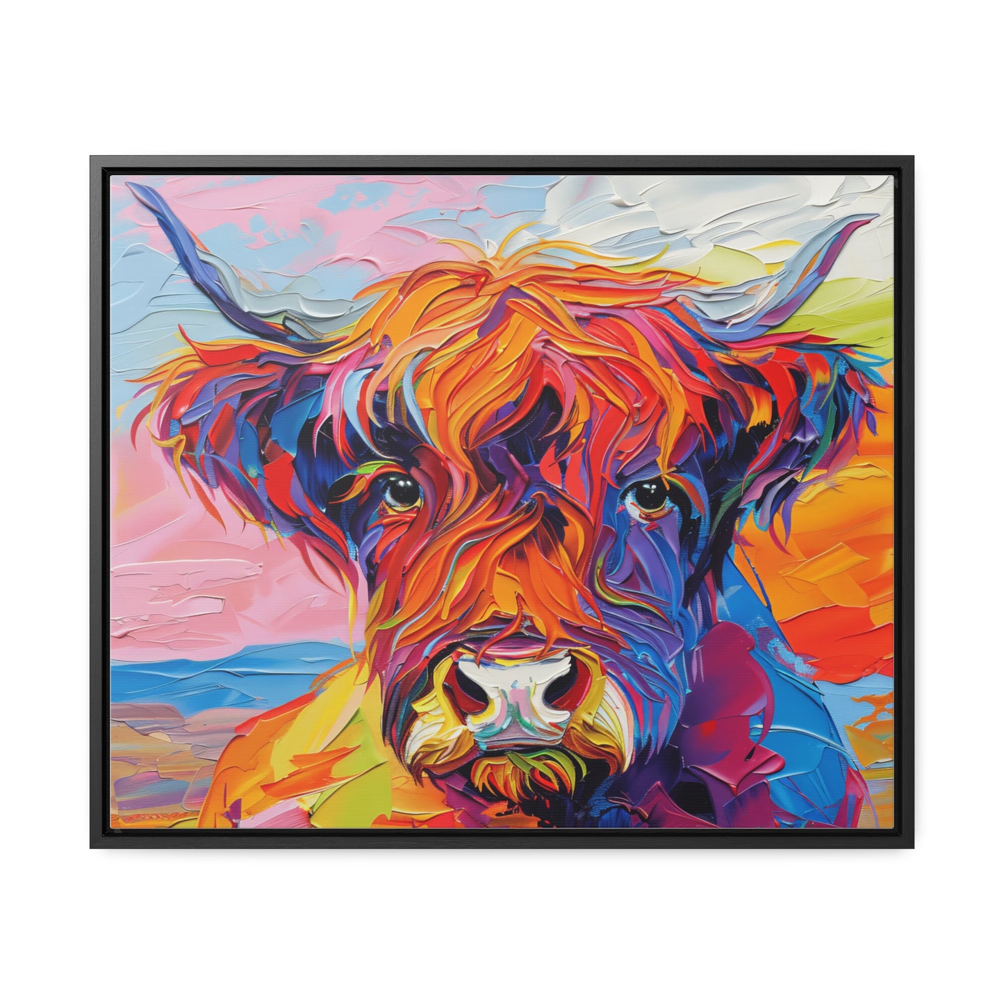 Highland Cow 3 Gallery Canvas Wraps, Horizontal Frame