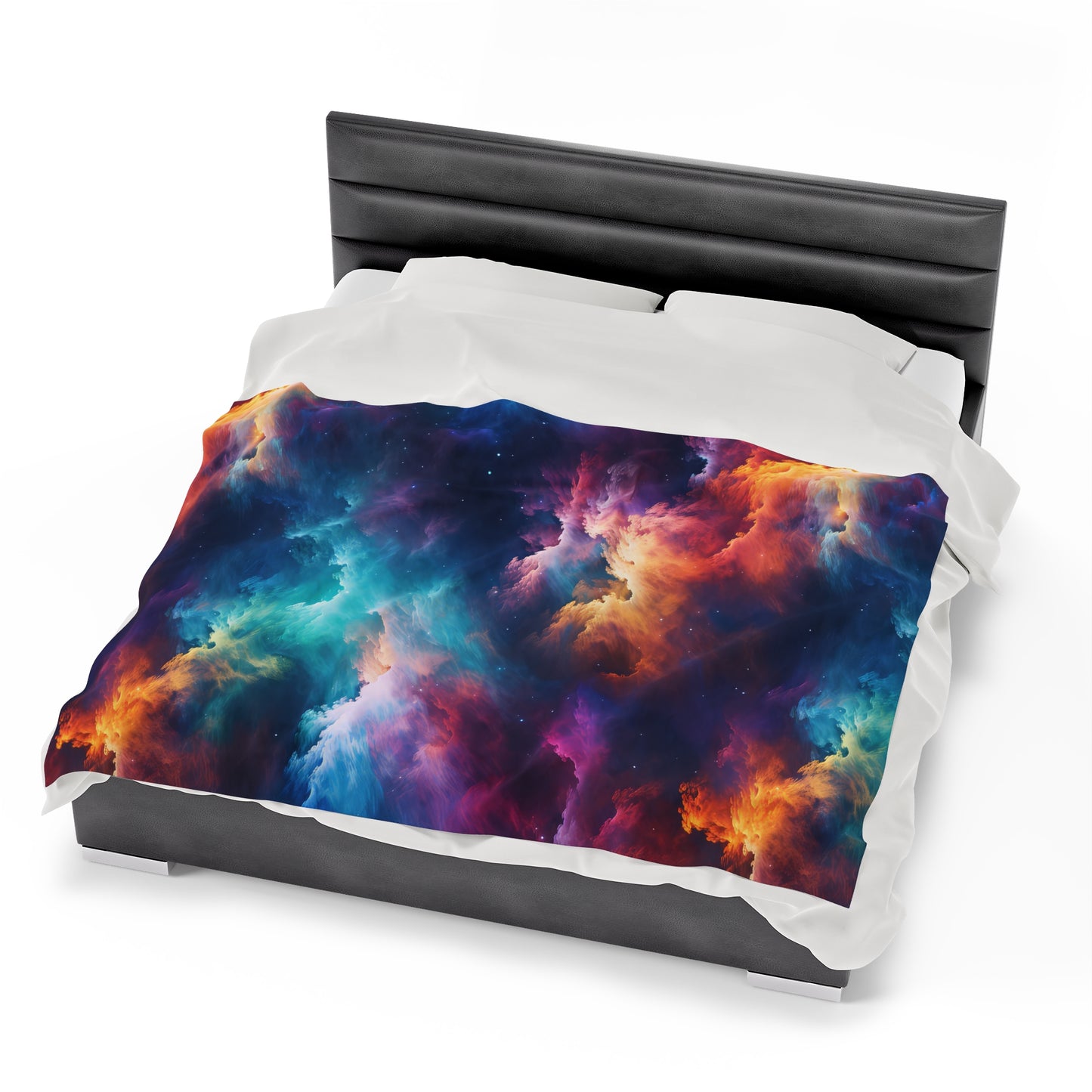 Rainbow Clouds 5 Velveteen Plush Blanket