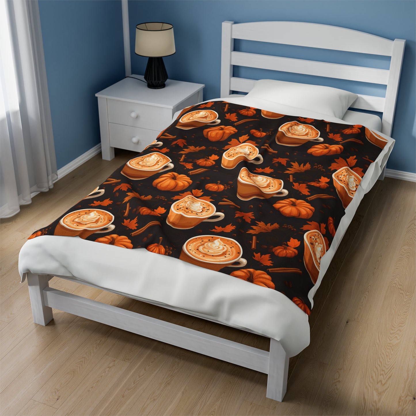 Pumpkin Spice Latte Fall 3 Velveteen Plush Blanket