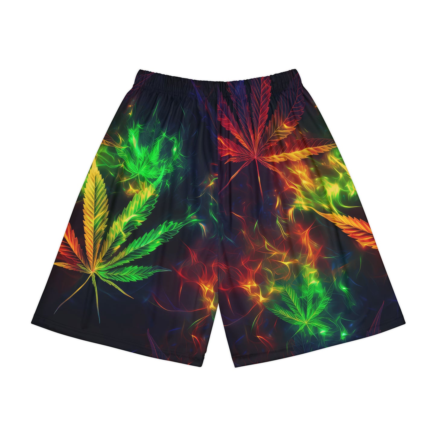 Pot Leaf Fire Rainbow 1 Men’s Sports Shorts (AOP)