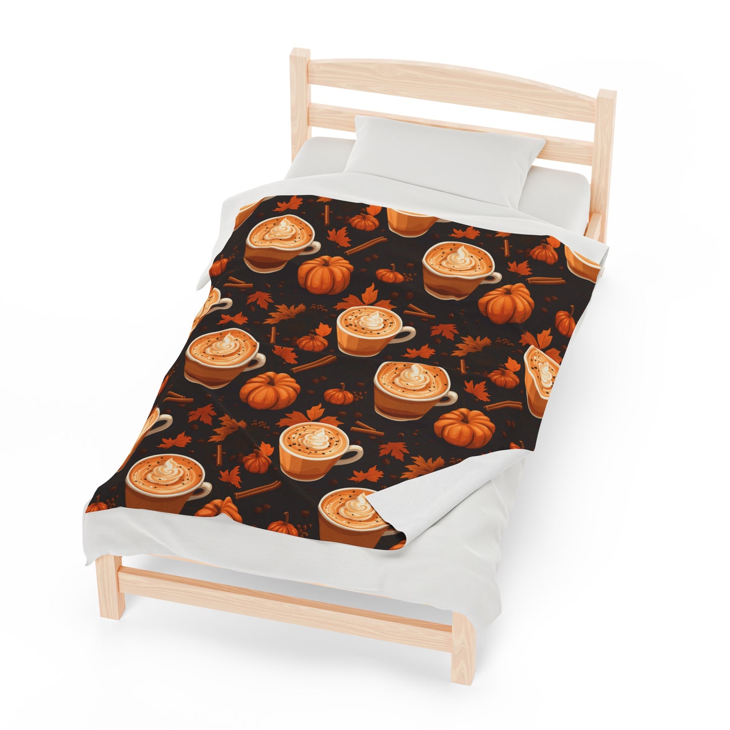 Pumpkin Spice Latte Fall 3 Velveteen Plush Blanket