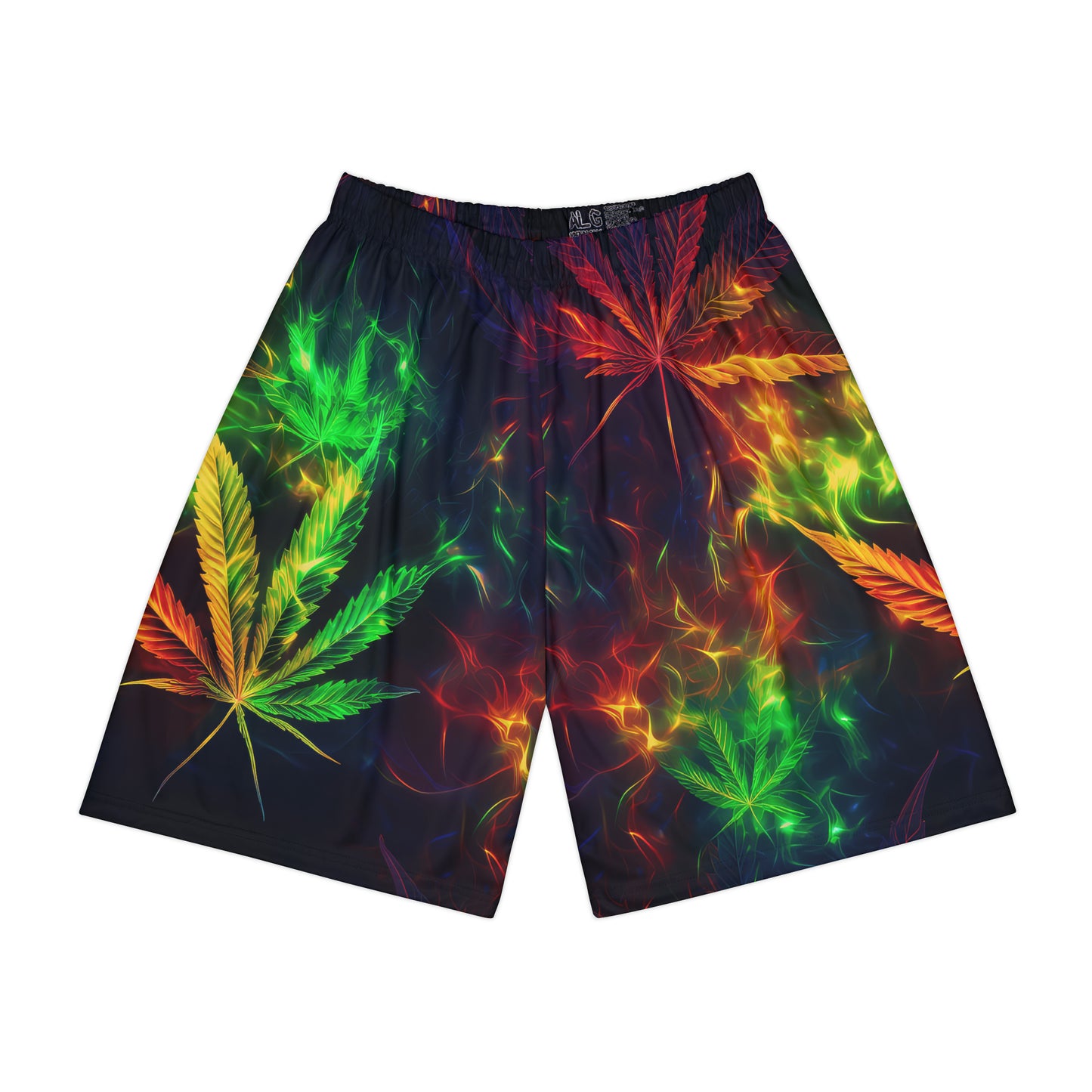 Pot Leaf Fire Rainbow 1 Men’s Sports Shorts (AOP)