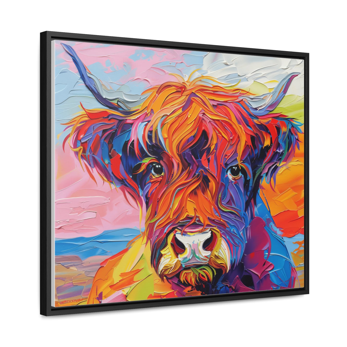 Highland Cow 3 Gallery Canvas Wraps, Horizontal Frame