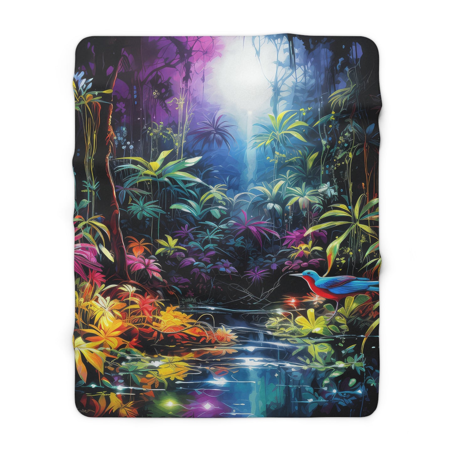 Psychedelic Rainforest 1 Sherpa Fleece Blanket