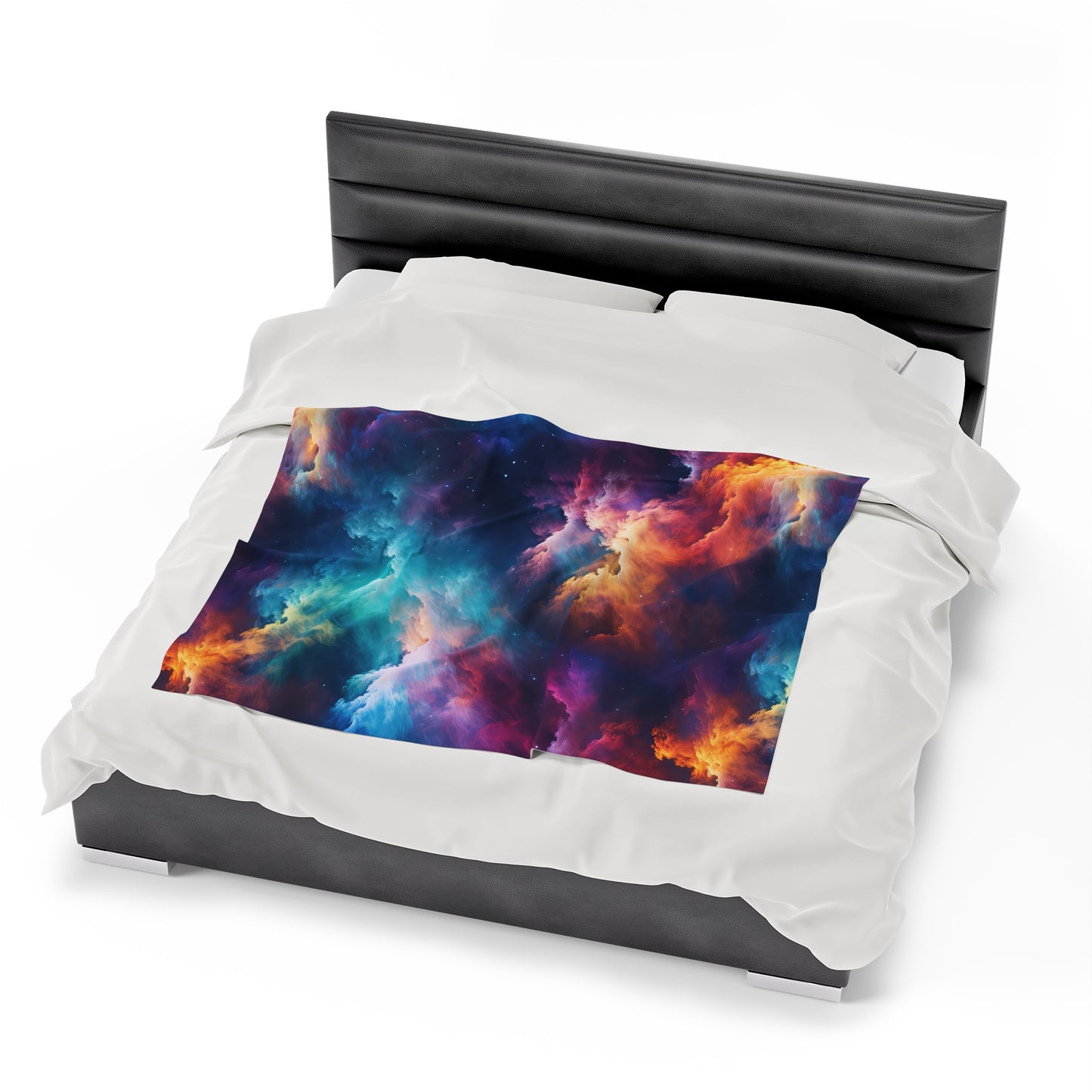 Rainbow Clouds 5 Velveteen Plush Blanket