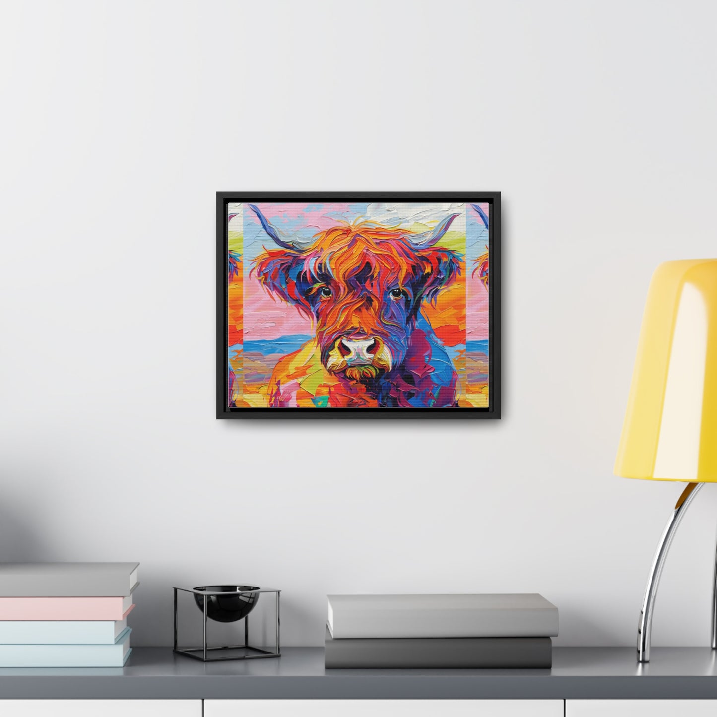 Highland Cow 3 Gallery Canvas Wraps, Horizontal Frame