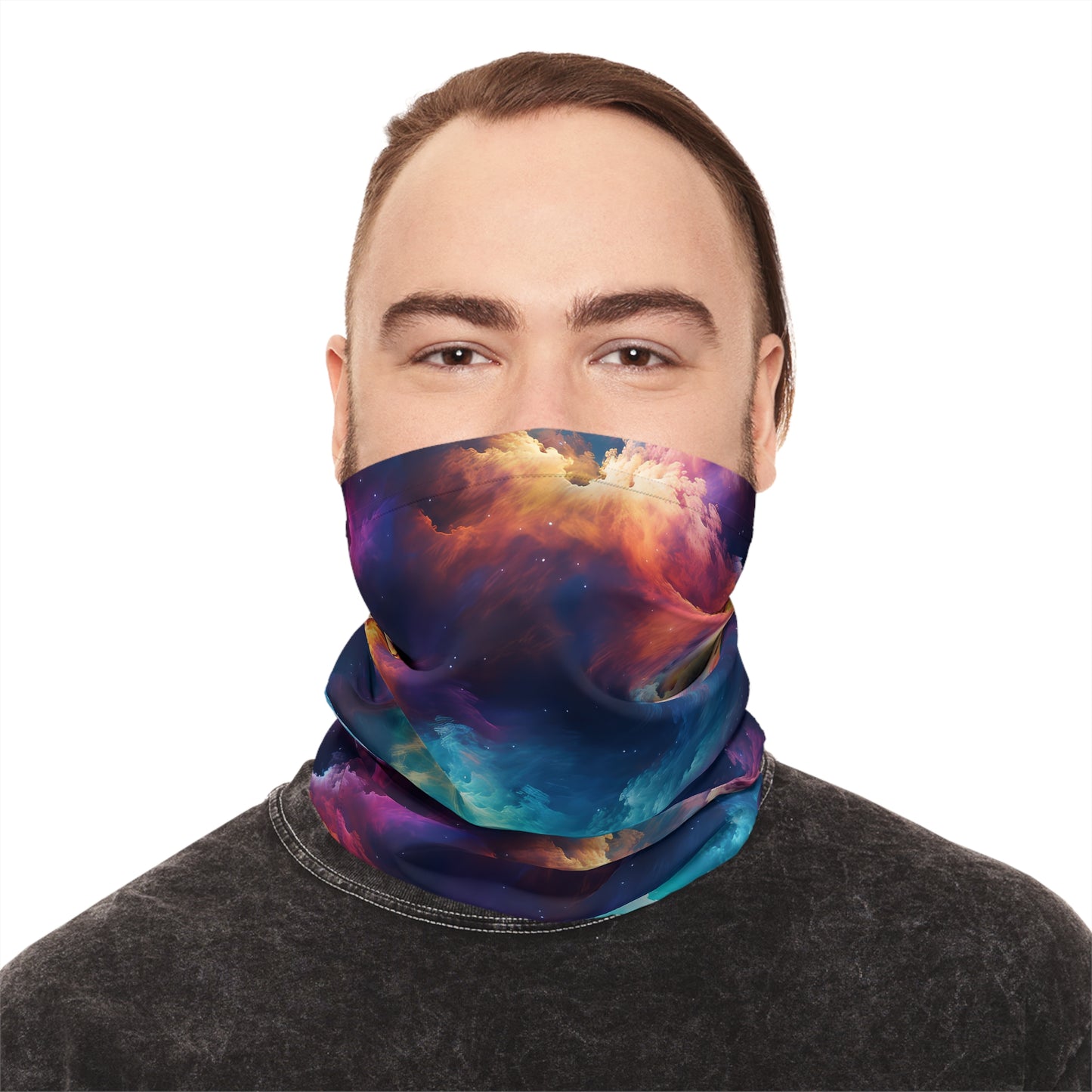 Rainbow Clouds 5 Lightweight Neck Gaiter