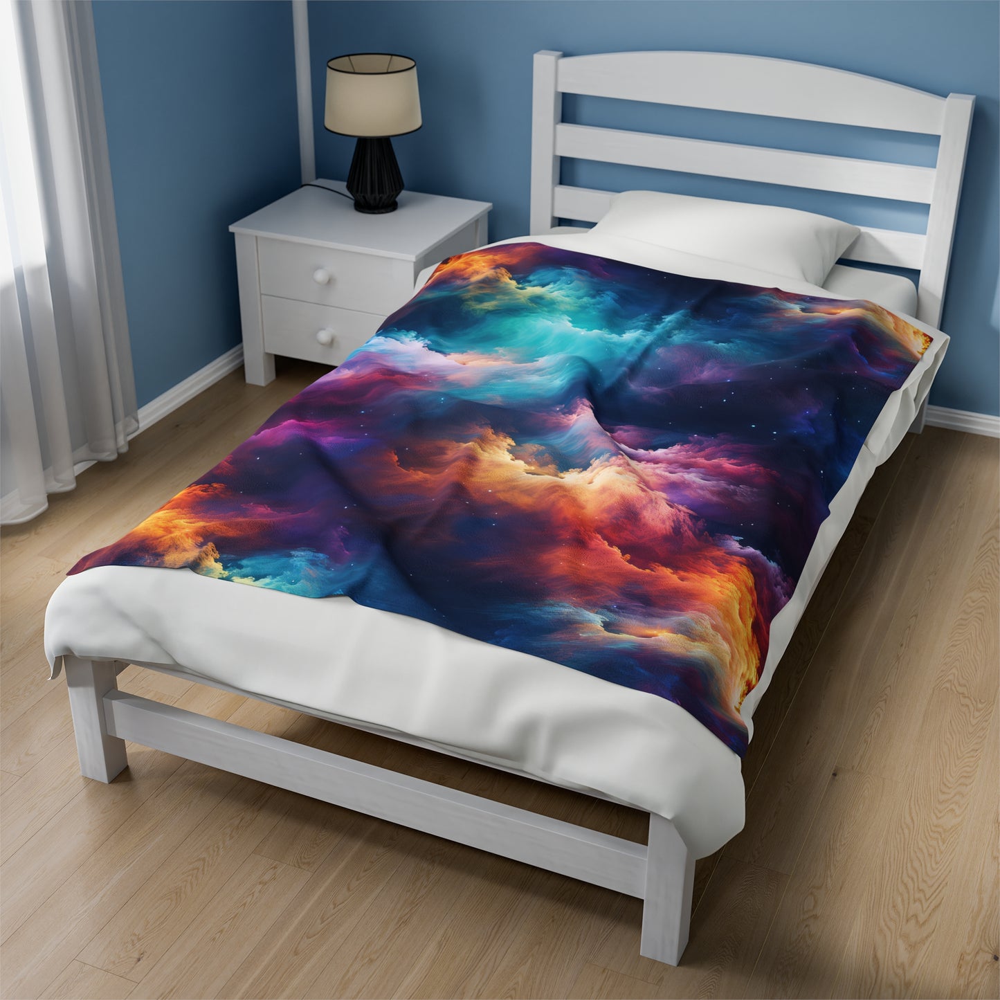 Rainbow Clouds 5 Velveteen Plush Blanket