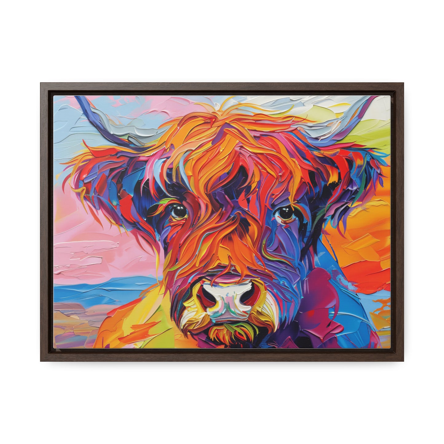 Highland Cow 3 Gallery Canvas Wraps, Horizontal Frame