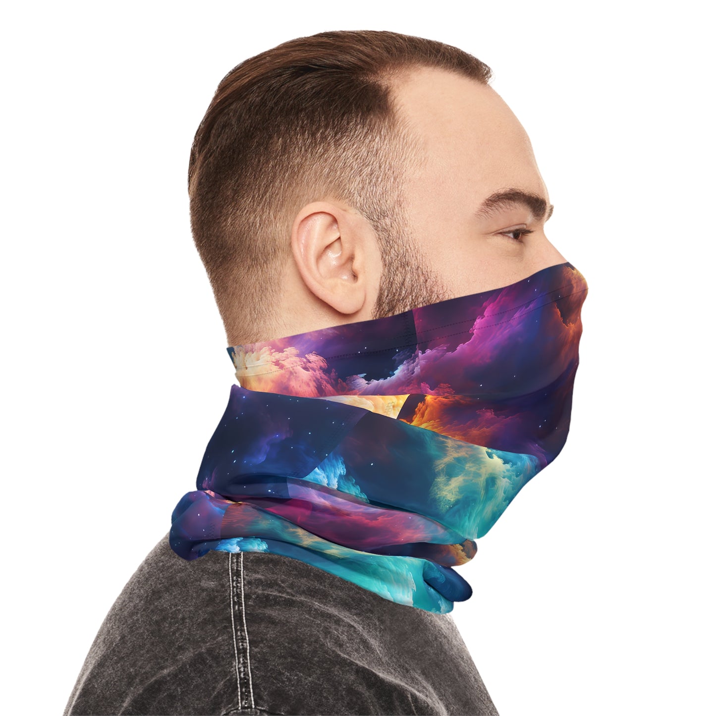 Rainbow Clouds 5 Lightweight Neck Gaiter