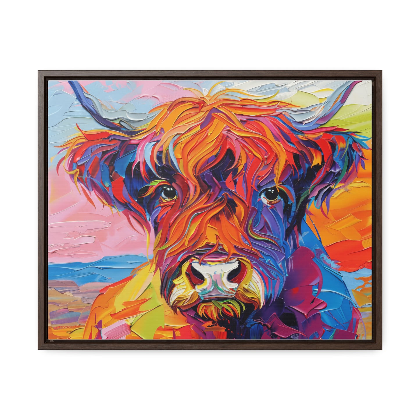 Highland Cow 3 Gallery Canvas Wraps, Horizontal Frame