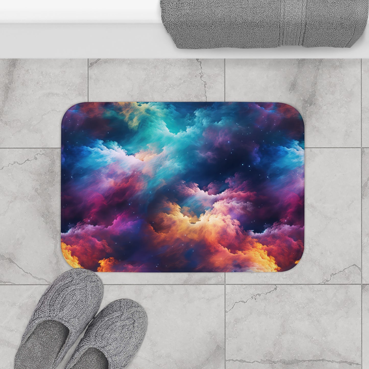 Rainbow Clouds 5 Bath Mat