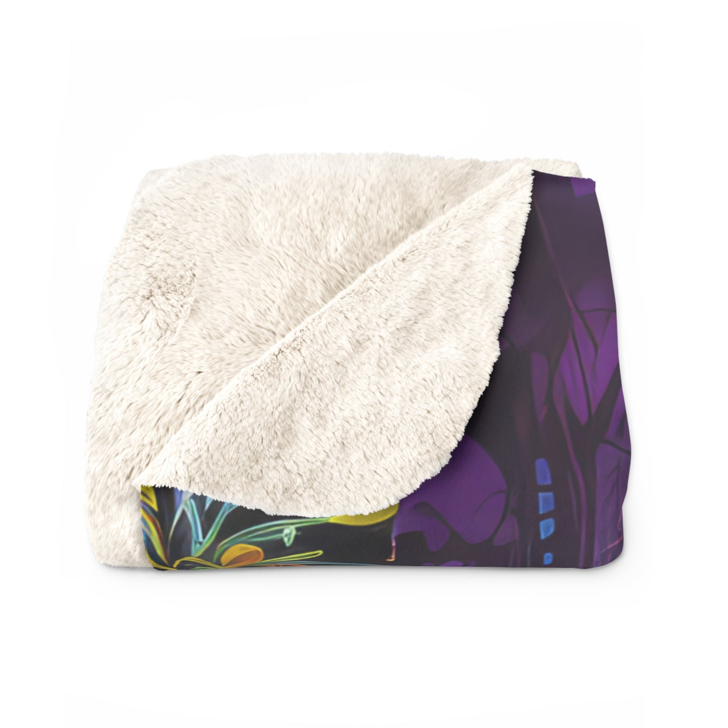 Psychedelic Rainforest 1 Sherpa Fleece Blanket