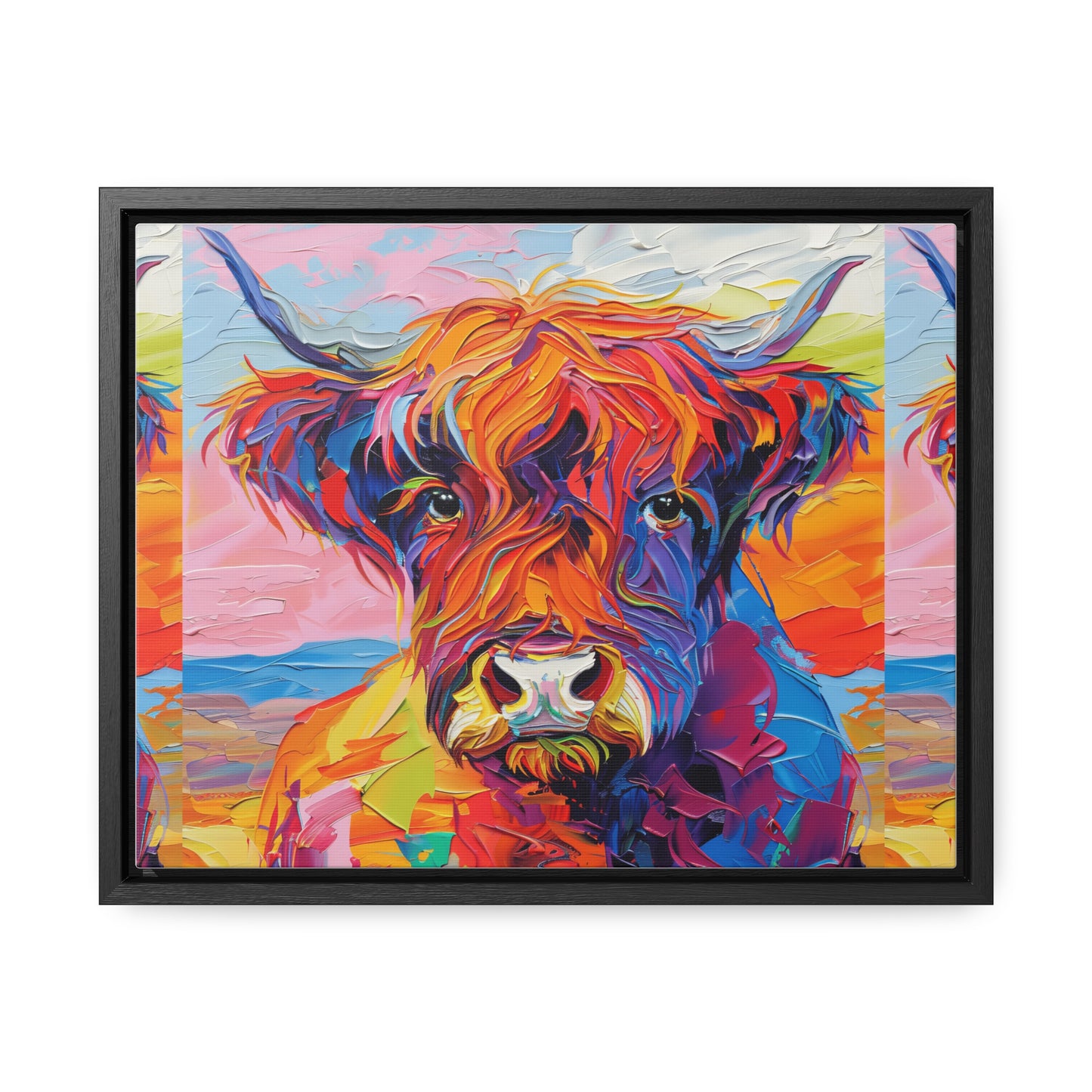 Highland Cow 3 Gallery Canvas Wraps, Horizontal Frame