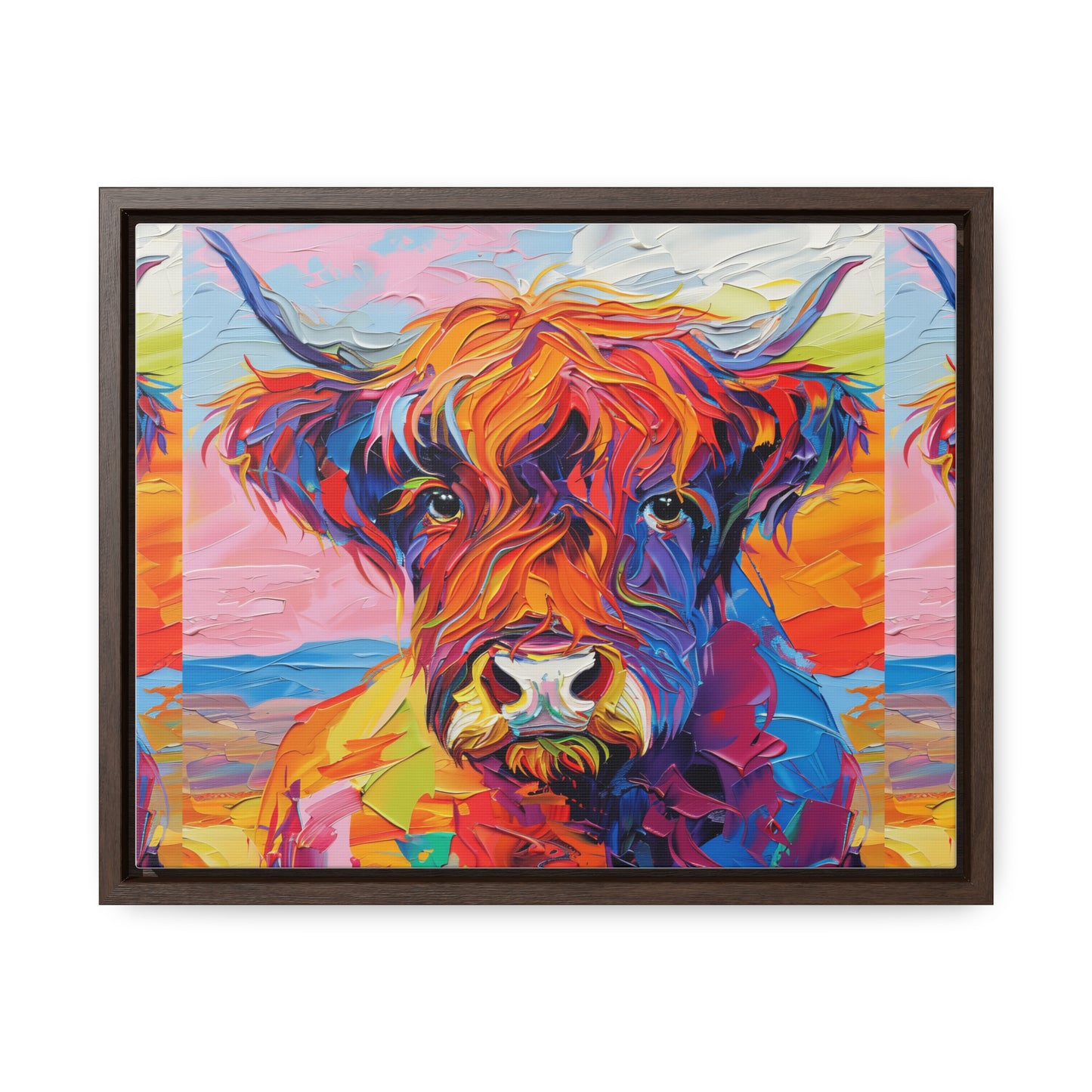 Highland Cow 3 Gallery Canvas Wraps, Horizontal Frame