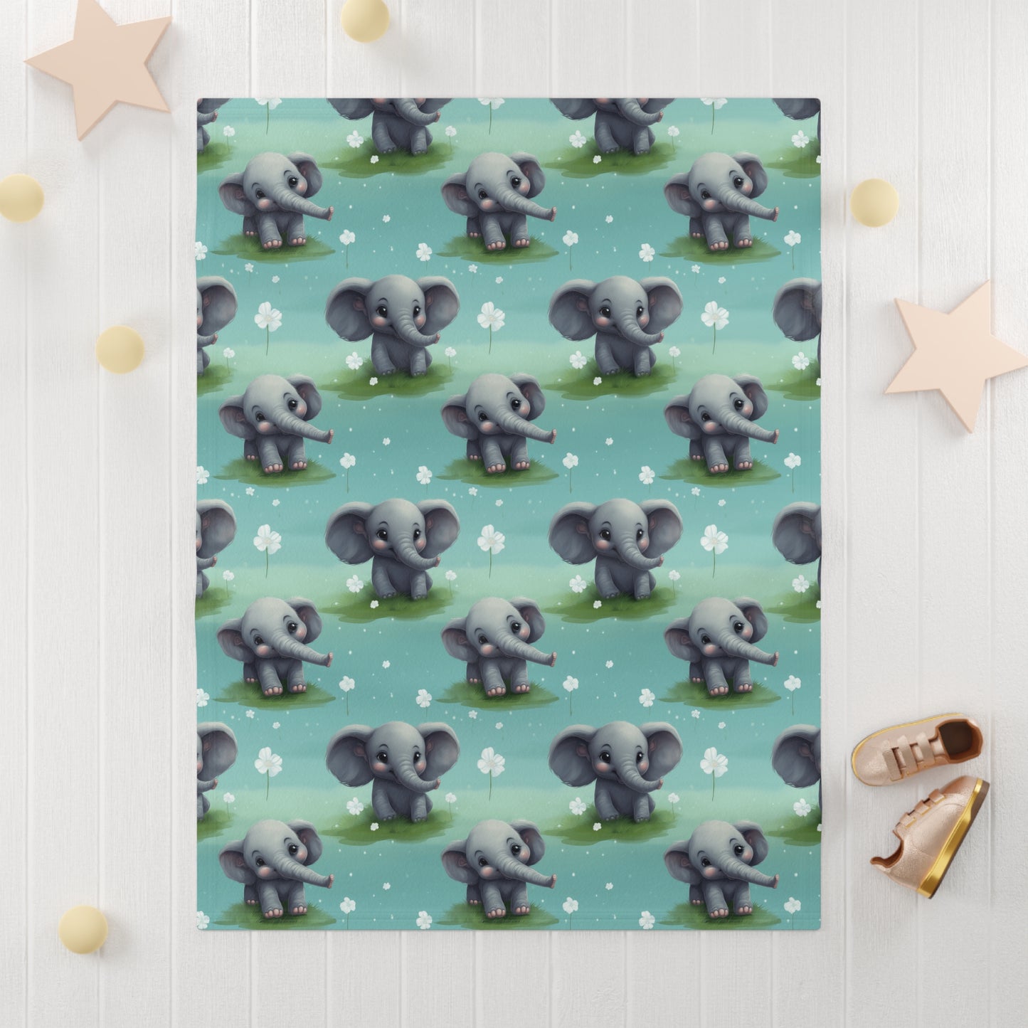 Cute Elephant 1 Soft Fleece Baby Blanket