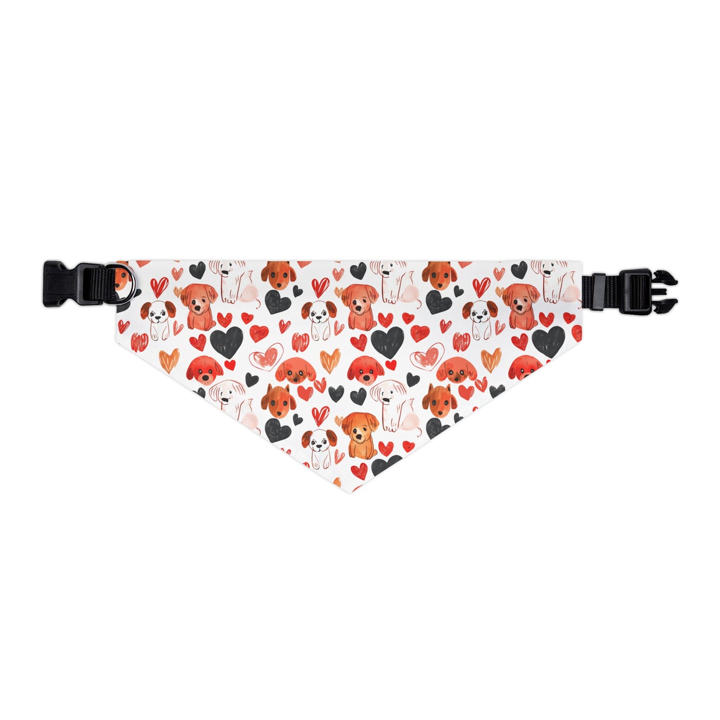 Puppies & Hearts 2 Pet Bandana Collar