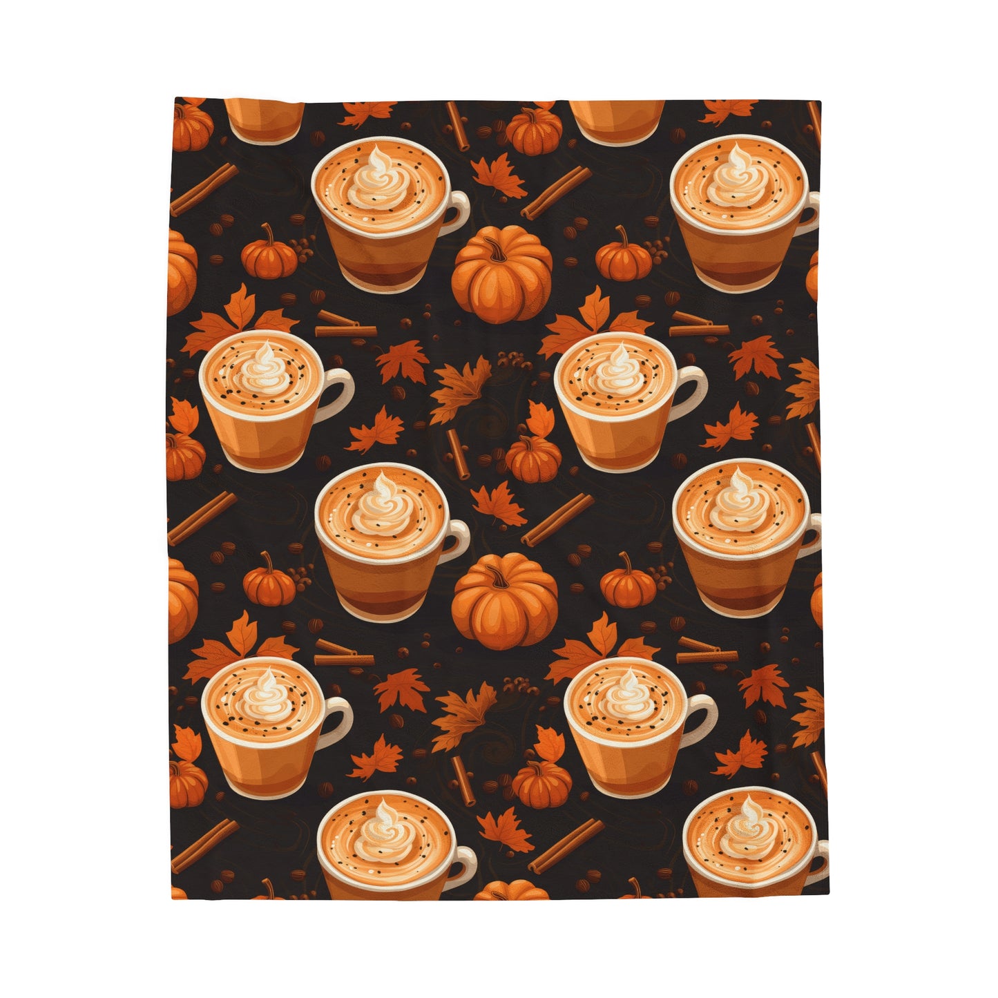 Pumpkin Spice Latte Fall 3 Velveteen Plush Blanket