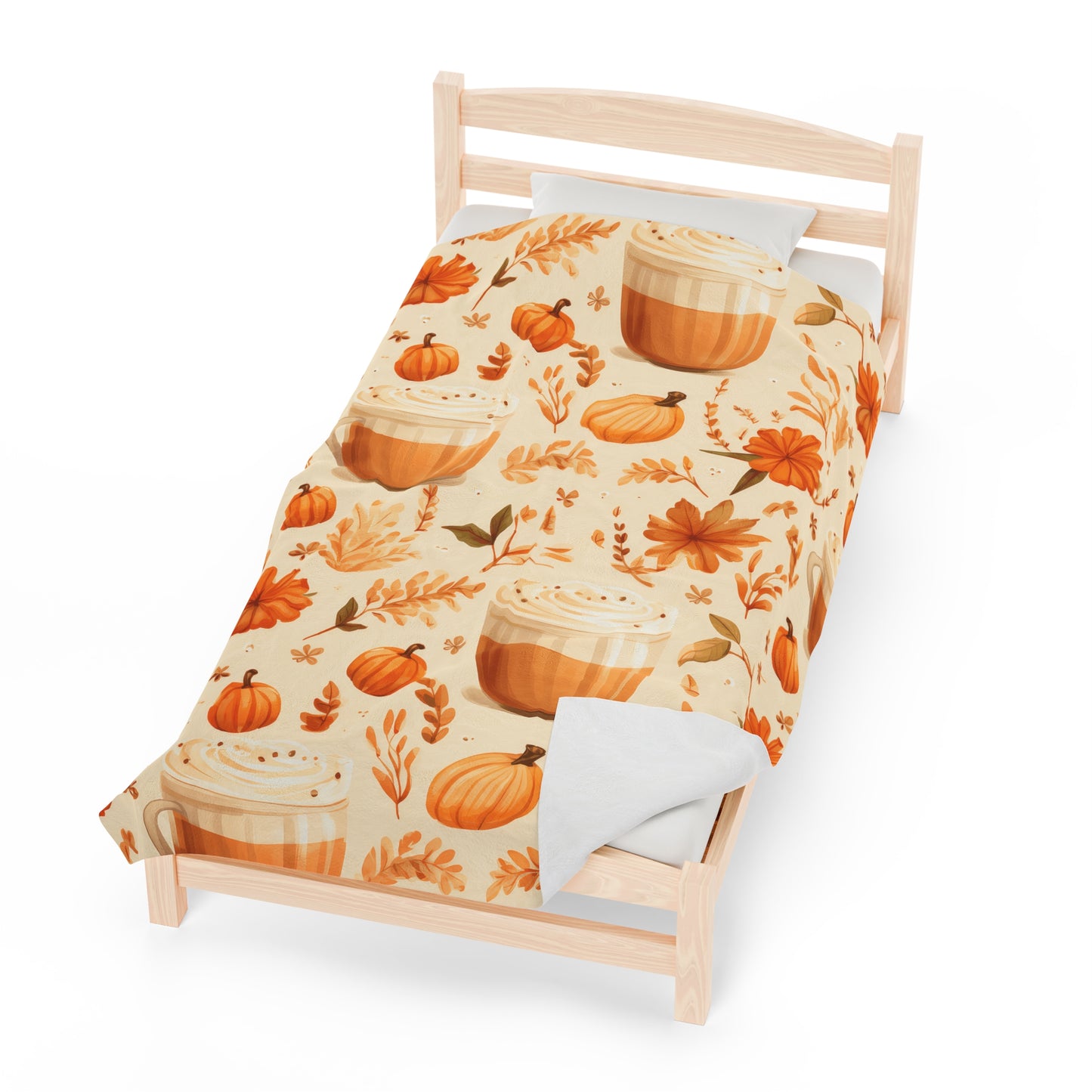 Pumpkin Spice Latte Fall 4 Velveteen Plush Blanket