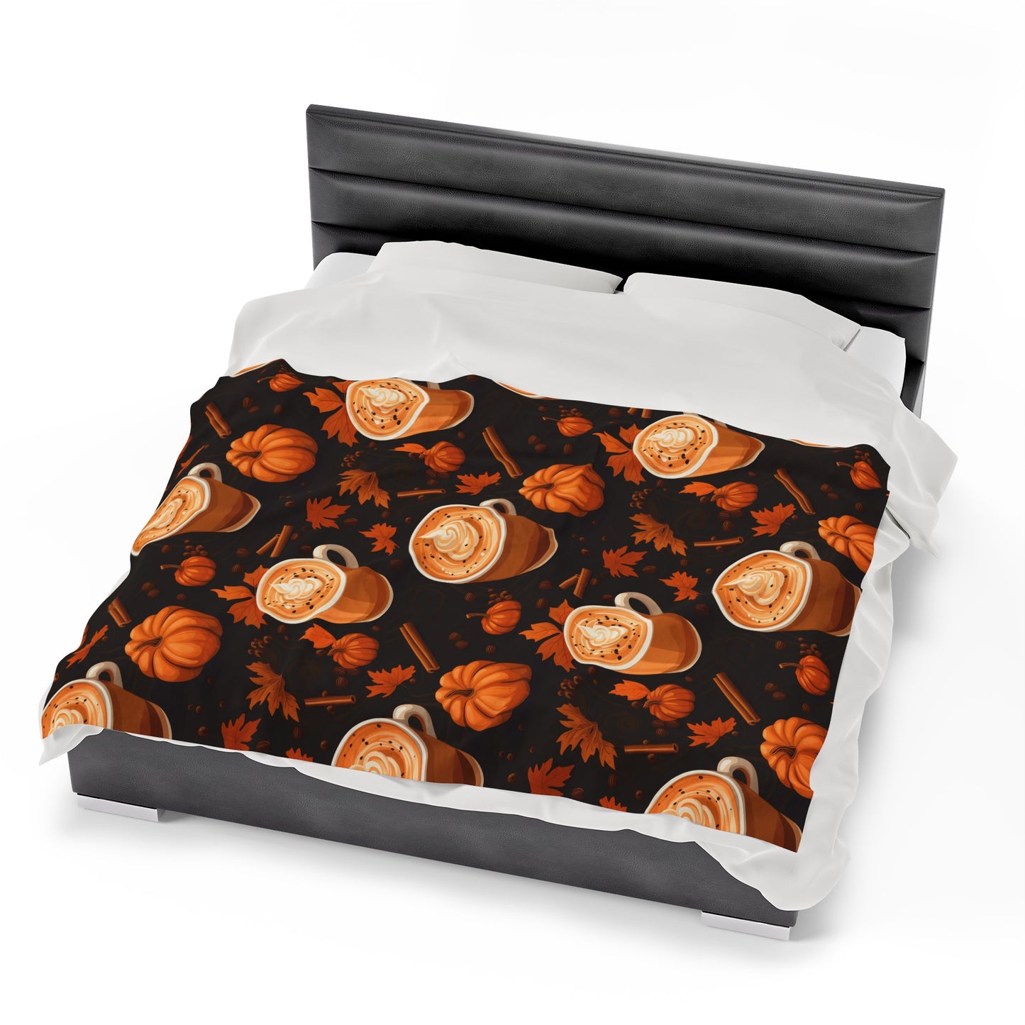 Pumpkin Spice Latte Fall 3 Velveteen Plush Blanket