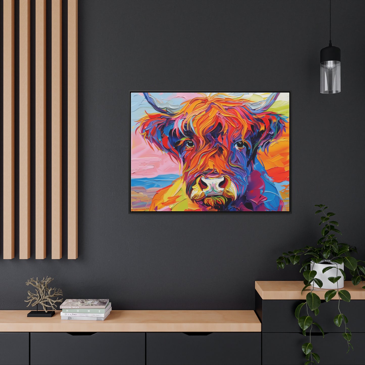 Highland Cow 3 Gallery Canvas Wraps, Horizontal Frame