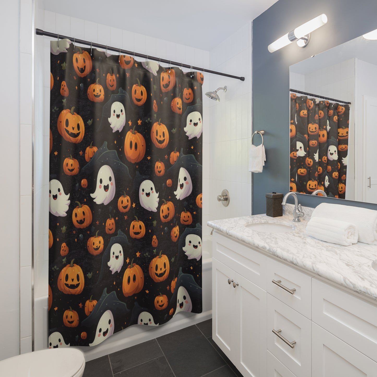 Pumpkins Ghosts 2 Shower Curtains