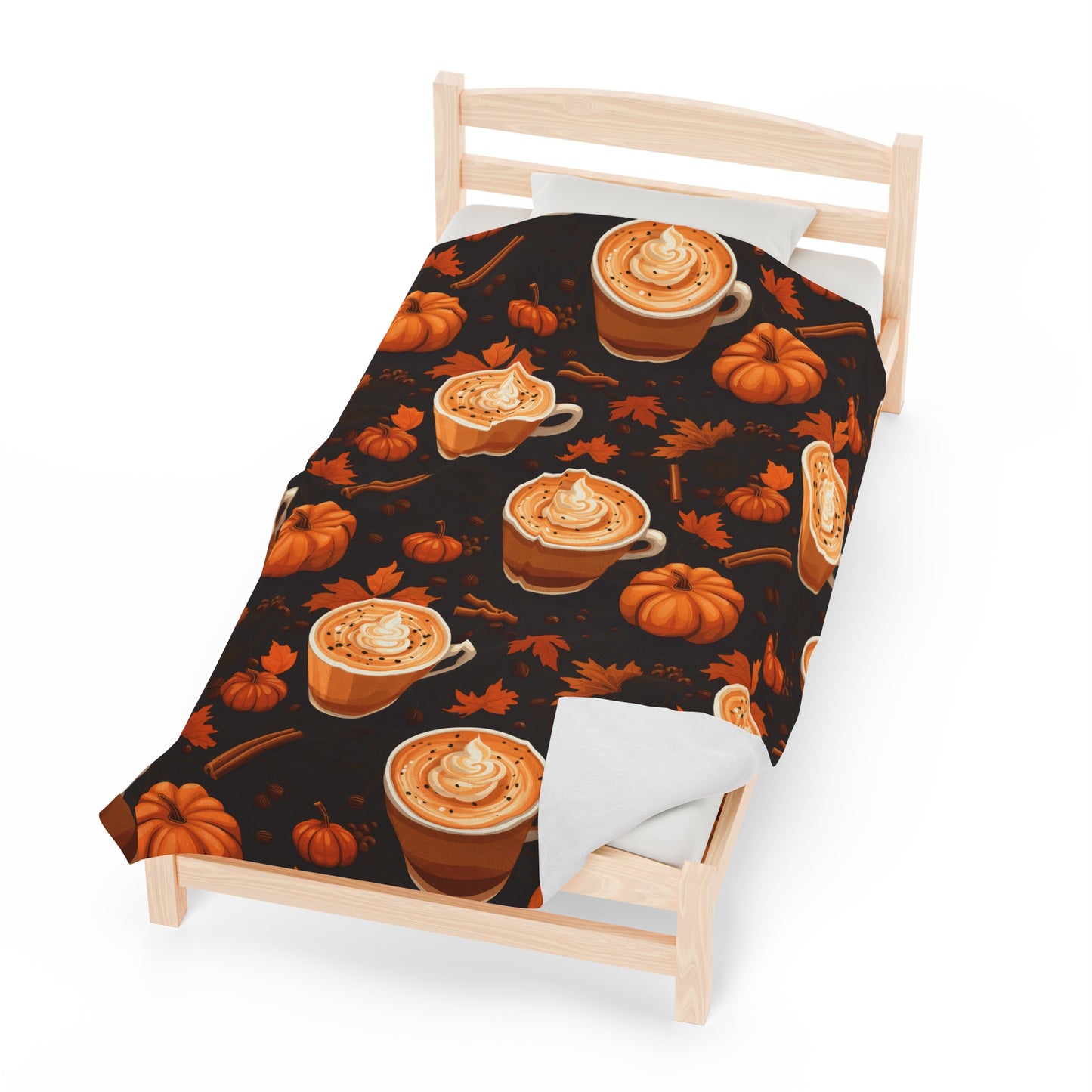 Pumpkin Spice Latte Fall 3 Velveteen Plush Blanket