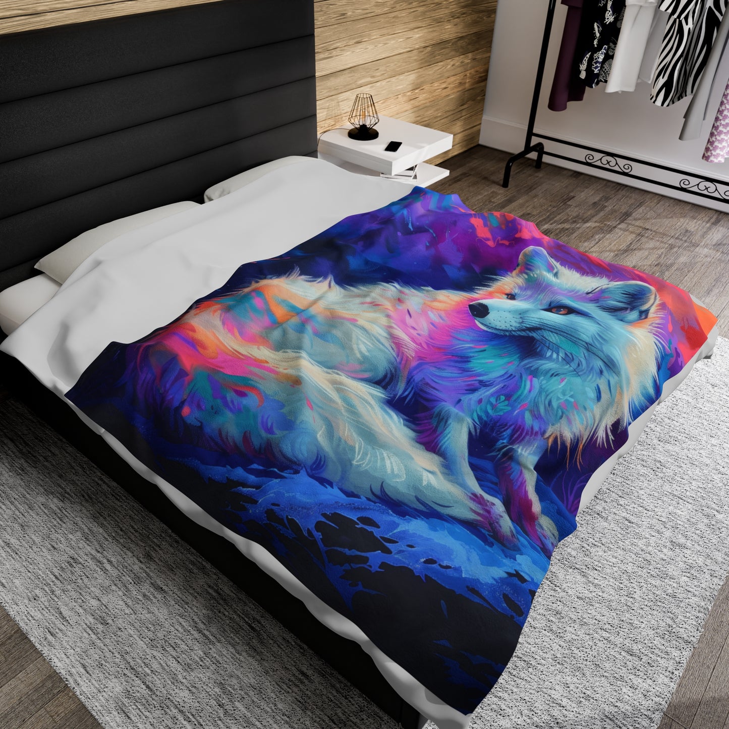 Arctic Fox 2 Velveteen Plush Blanket