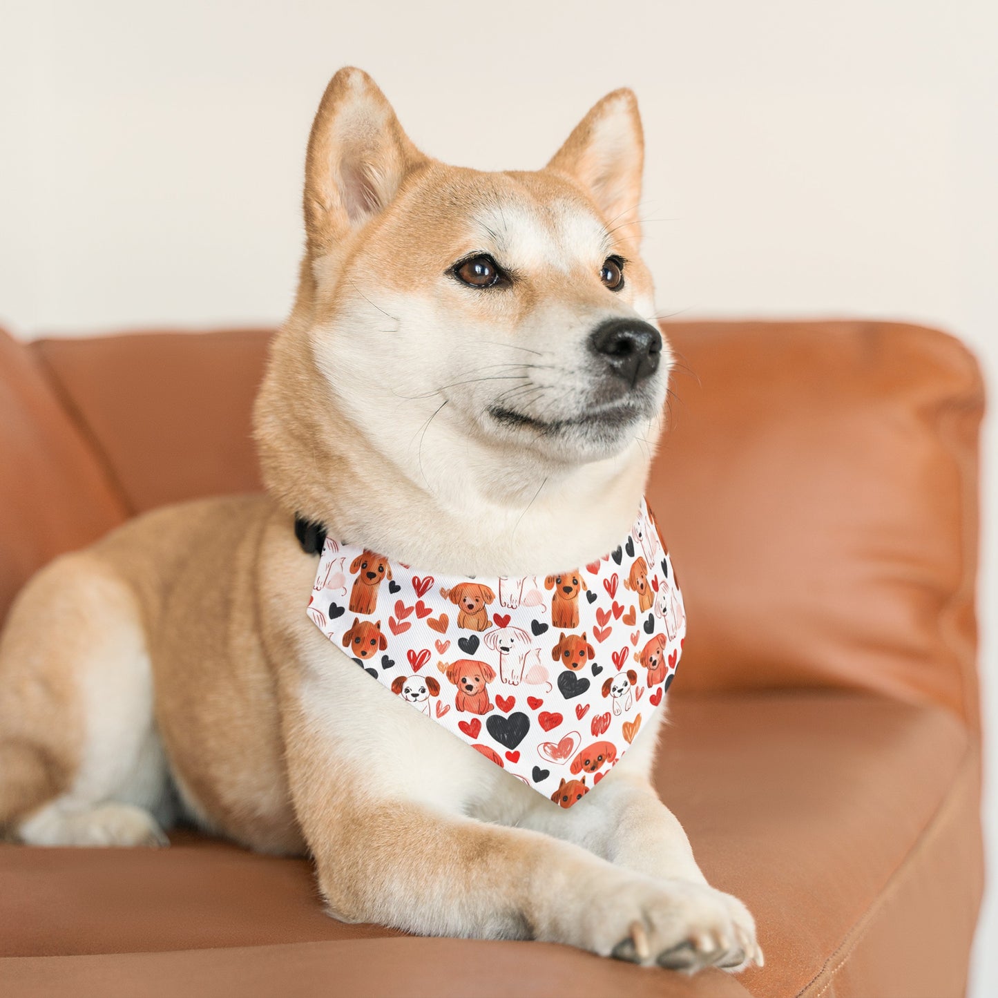 Puppies & Hearts 2 Pet Bandana Collar