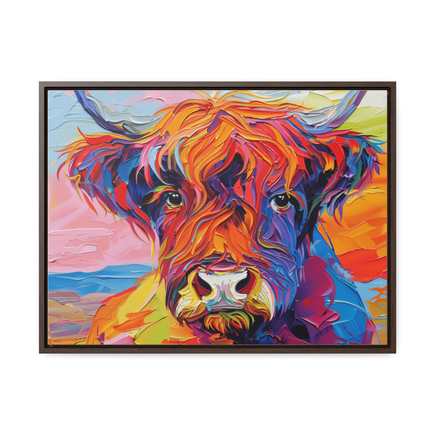 Highland Cow 3 Gallery Canvas Wraps, Horizontal Frame