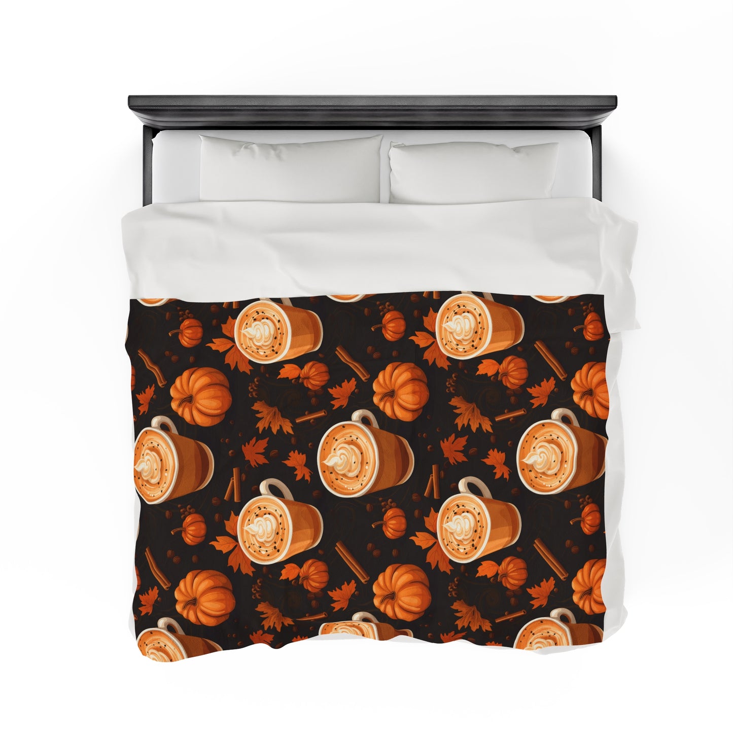 Pumpkin Spice Latte Fall 3 Velveteen Plush Blanket