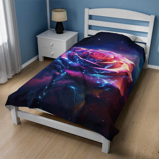 Space Flower 5 Velveteen Plush Blanket