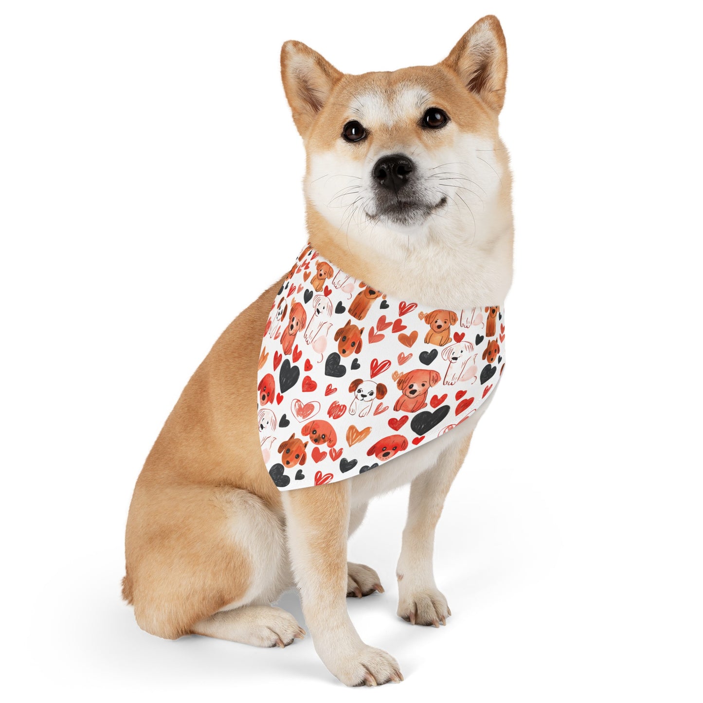 Puppies & Hearts 2 Pet Bandana Collar