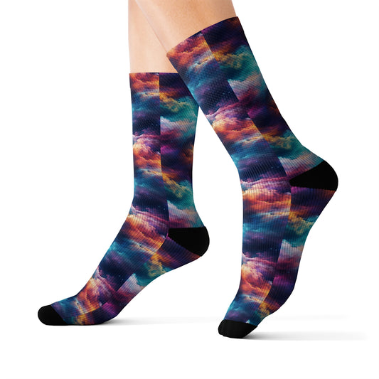 Rainbow Clouds 5 Sublimation Socks
