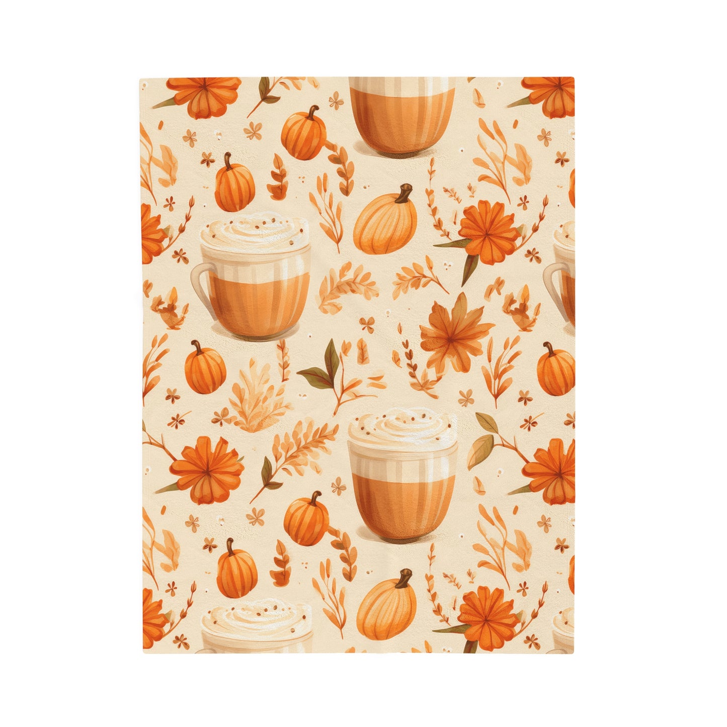 Pumpkin Spice Latte Fall 4 Velveteen Plush Blanket