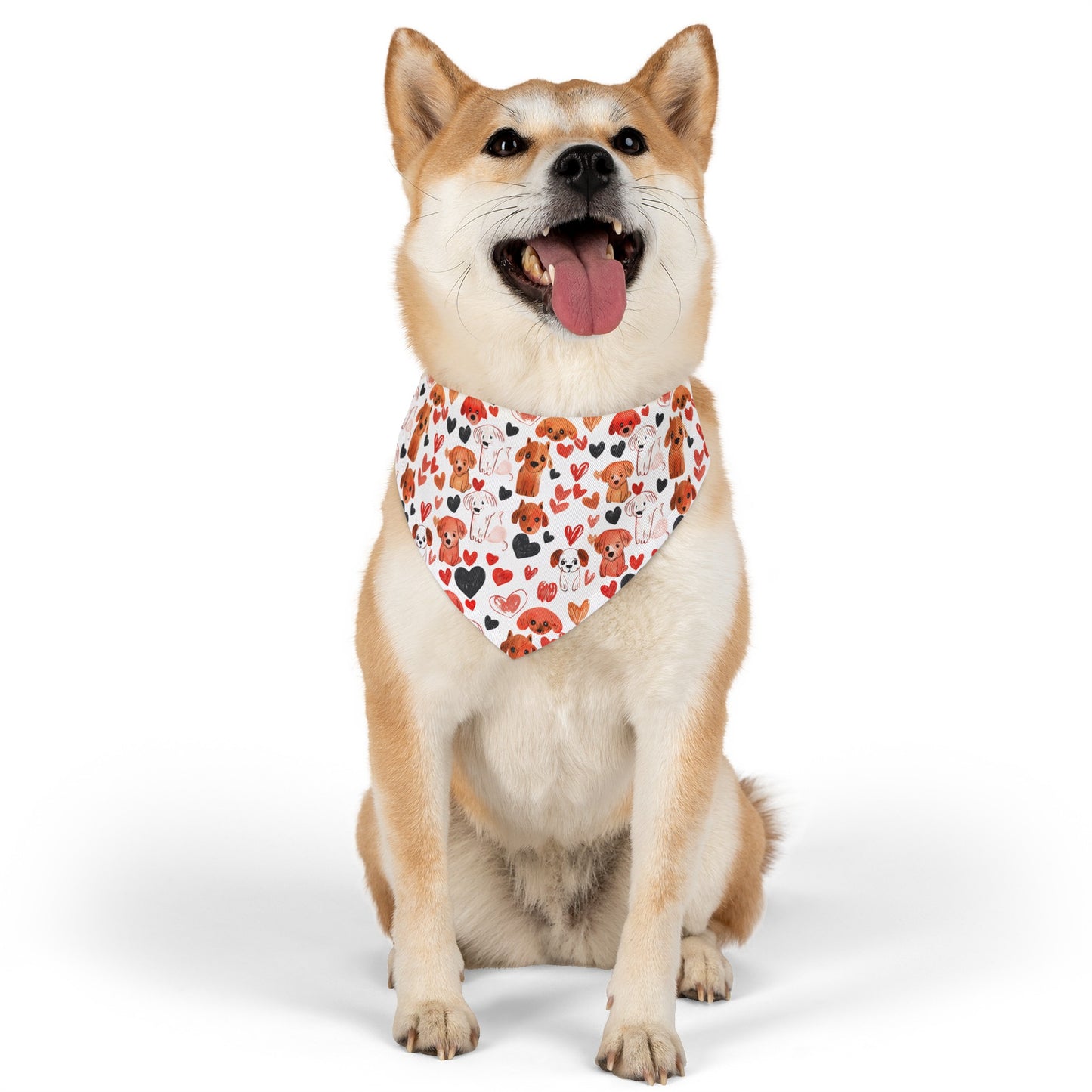 Puppies & Hearts 2 Pet Bandana Collar