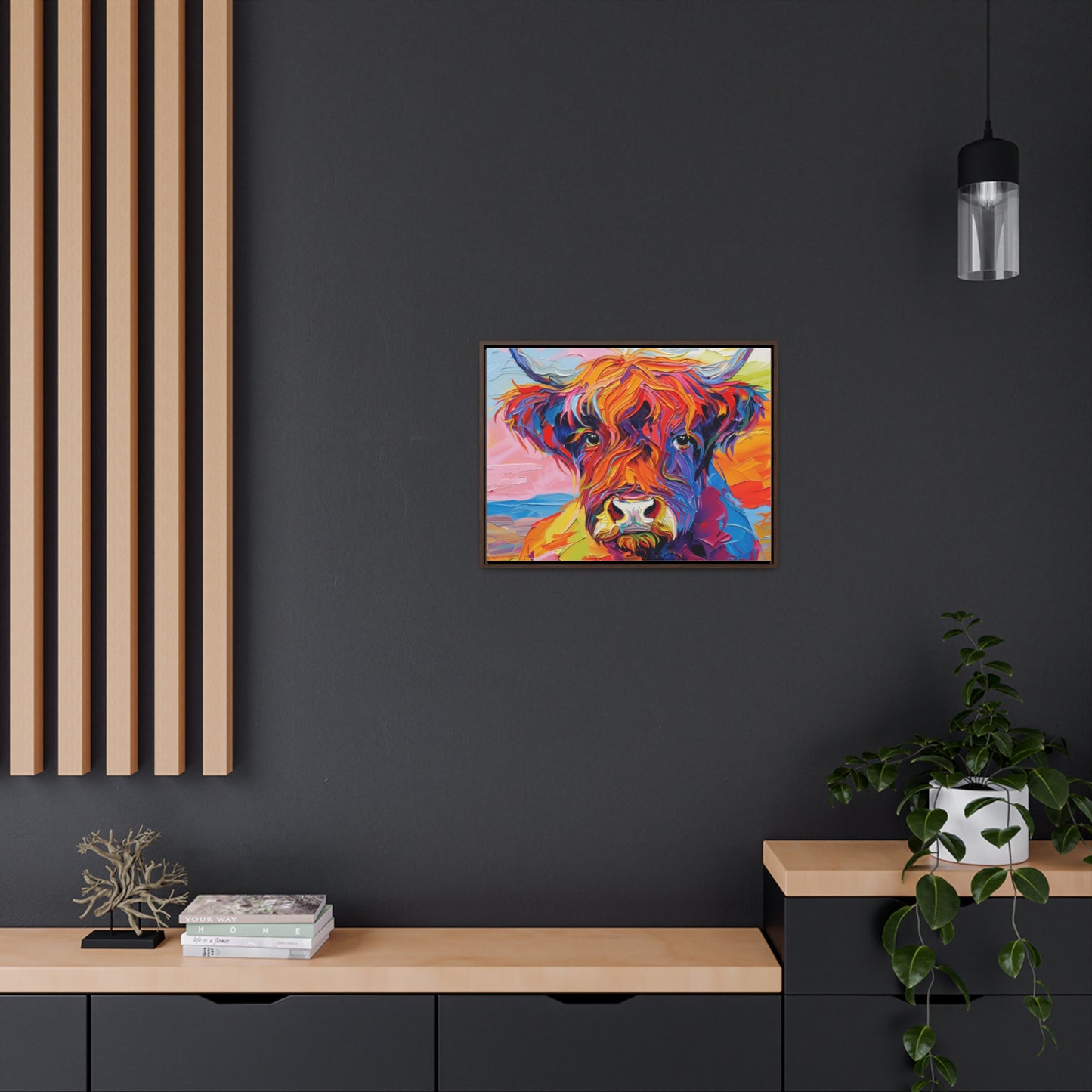 Highland Cow 3 Gallery Canvas Wraps, Horizontal Frame