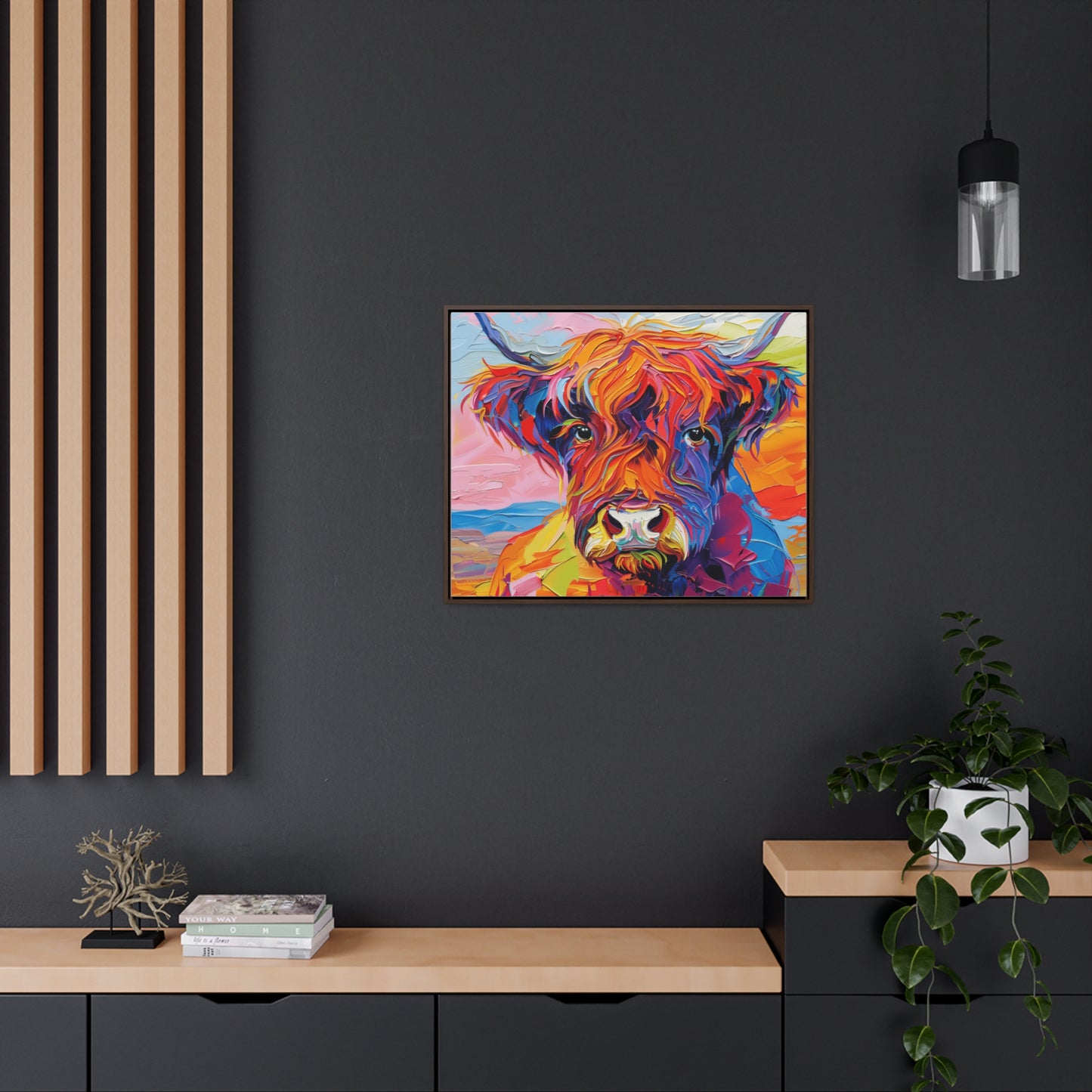 Highland Cow 3 Gallery Canvas Wraps, Horizontal Frame