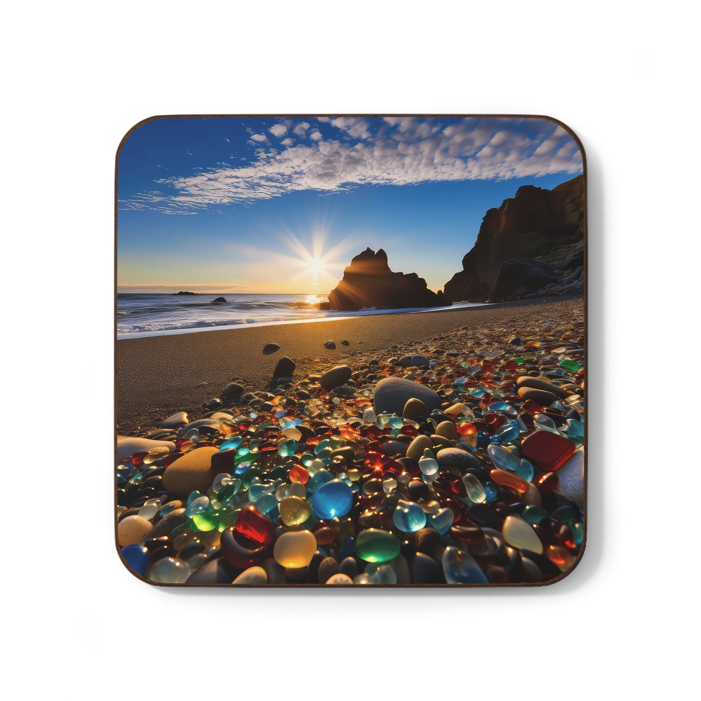 Glass Beach Cali 1 Hardboard Back Coaster