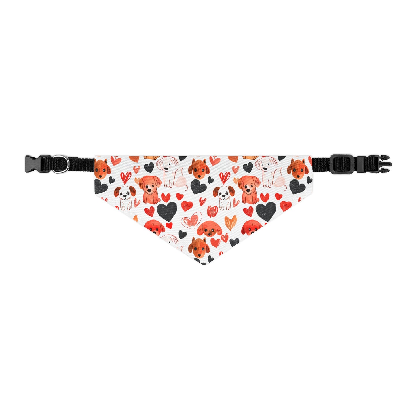 Puppies & Hearts 2 Pet Bandana Collar