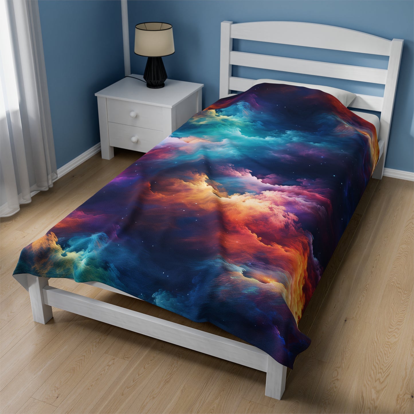 Rainbow Clouds 5 Velveteen Plush Blanket