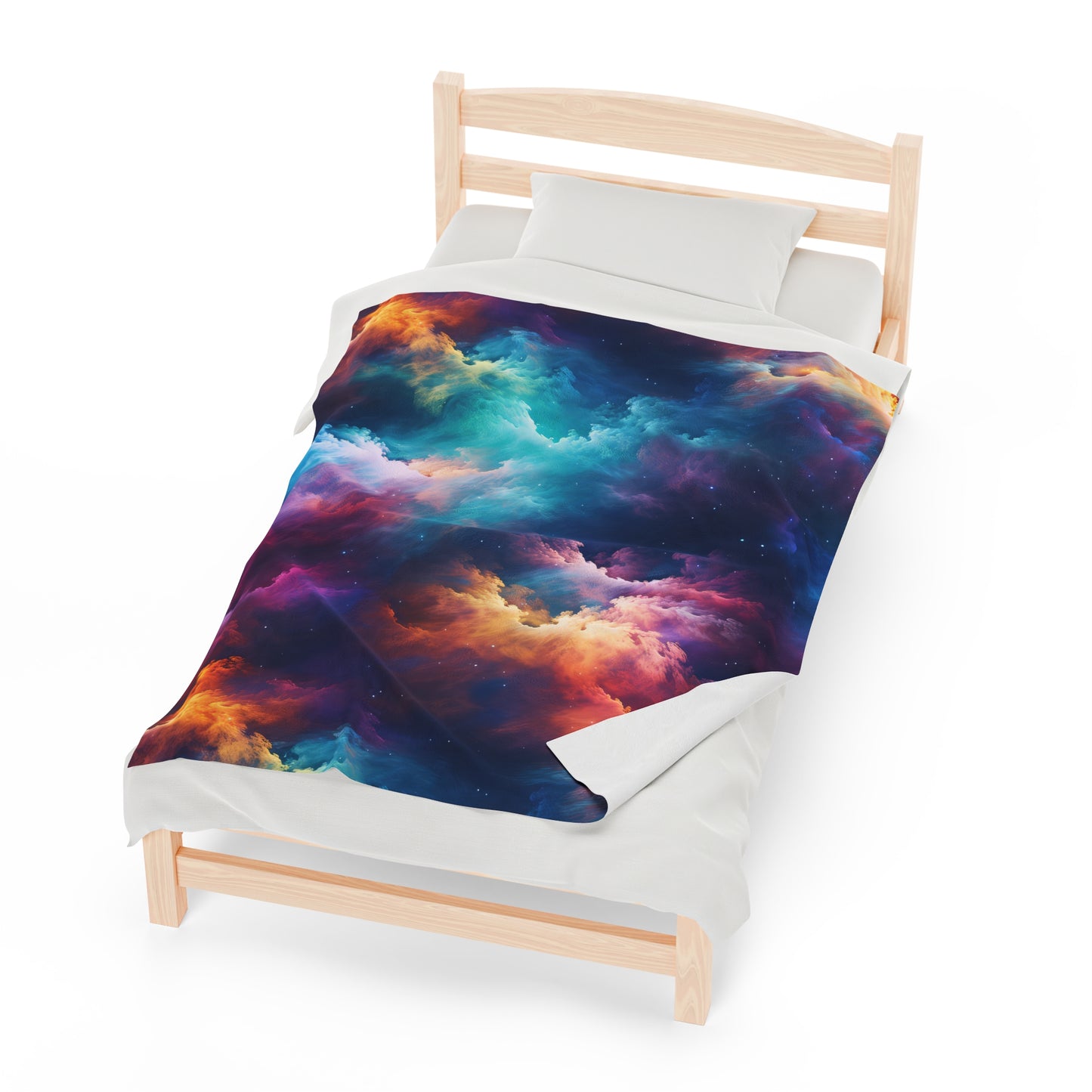 Rainbow Clouds 5 Velveteen Plush Blanket