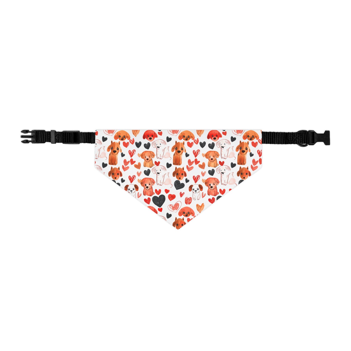 Puppies & Hearts 2 Pet Bandana Collar